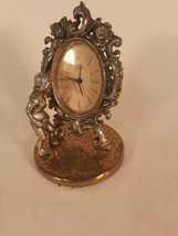 Vintage German Figural Alarm Clock, Goldtone, Running, B03, - $36.16