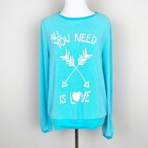 Wildfox All You Need Is Love Arrows Blue Sweatshirt Size Small - $288.70 MXN