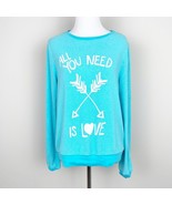 Wildfox All You Need Is Love Arrows Blue Sweatshirt Size Small - $288.70 MXN