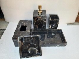 Elegant Black Agate Stone Bathroom Set, Bathroom Hardware, Vanities, Sto... - £553.14 GBP