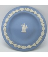 Vintage Wedgwood Jasperware White on Blue Standing Woman Trinket Dish - $14.85