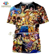 SONSPEE 3D Print T-shirts Men Japanese Clic  Saint Seiya Summer T Shirts Casual  - £68.11 GBP
