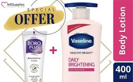 UK| Large 400ml VASELINE Healthy Bright Daily Brightening Body Lotion &amp; ... - $126.42