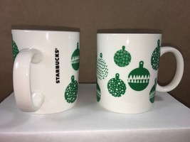 Lot of 2 - Starbucks Coffee 2016 Christmas Tree Ornaments &quot;Green&quot; Mug 12 oz - £15.74 GBP