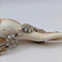 Czech Glass Floral Bead Strand – Metallic Flower &amp; Leaf Accents (15cm) - $13.95