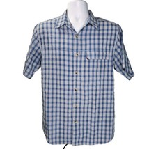 The North Face Button Up Shirt Mens M Blue Modal Blend Casual Short Sleeve - $24.74