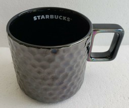 RARE Starbucks Limited Edition 2019 Black Metallic Dimple 12 Ounce Coffee Mug - $23.16
