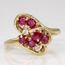 2.50 Ct Round Cut CZ Ruby Vintage Wedding Ring 14k Yellow Gold Finish - £68.94 GBP
