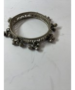 tribal bellydance jewelry Silver Toned bracelet bangle vintage antique - $26.14