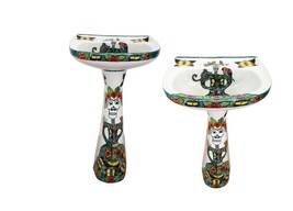 Mexican Talavera Pedestal Sink Handcrafted Ceramic -  Catrina2 - - $16,842.45 MXN