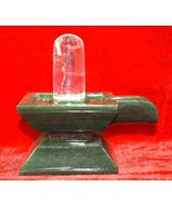 Sphatik Shivling with in Green Jade Yoni Base - 719 gms - $490.62 CAD