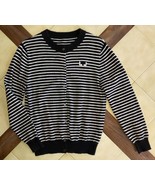 Women's Black/Ivory Striped Mink Cashmere Cardigan Sweater w/ Ribbed Tri... - €33,59 EUR Women's Black/Ivory Striped Mink Cashmere Cardigan Sweater w/ Ribbed Tri... - €33,59 EUR