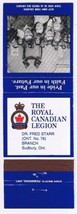 Matchbook Cover Sudbury Royal Canadian Legion Branch 76 Fred Starr Group - $0.98