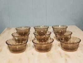 9x Corning Pyrex 463 Amber Glass Custard Cups Small Bowls 6 oz 175ml Ramekin USA - £19.19 GBP