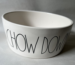 New RAE DUNN XL 8in &quot;CHOW DOWN&quot; Dog Bowl Food Water Pet Animal Dish Farm... - $21.40