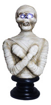 Egyptian King Tut Corpse Mummy Sarcophagus Bust Figurine With LED Light Up Eyes - £33.29 GBP