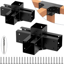 Goovilla Pergola Kit, 2 Pack Coated 4-Way Right Angle Corner Bracket, 304 - £40.40 GBP