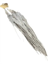 Art By Amy Labbe women's long feathered earrings in Grey & Brown - £147.88 GBP