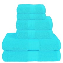 6 Piece Towel Set, 100% Combed Cotton - 2 Bath Towels, 2 Hand Towels, 2 Wash Clo - £32.29 GBP