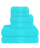 6 Piece Towel Set, 100% Combed Cotton - 2 Bath Towels, 2 Hand Towels, 2 ... - £32.24 GBP