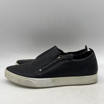 Ecco Gillian Womens Black Leather Side Zip Slip On Casual Sneakers Size 9 - £31.00 GBP