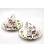 Royal Albert England Tea Cup &amp; Saucer Canadian Emblems 2 Sets Province F... - $39.99