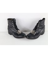 Vintage 90s Streetwear Womens 6D Fringed Heart Flower Metal Plate Leathe... - $2,257.79 MXN