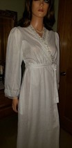 Vtg Sz M Night Flowers Polyester/Cotton Long Summer Peignoir Robe Dressing Gown - £15.45 GBP