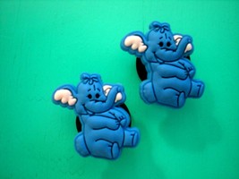 2 Blue Elephant Plug Button Shoe Charm Accessories Compatible w/ Croc - £6.38 GBP