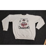 Vintage Minnesota Twins Sweater Adult XL White 1987 World Series Champions - £21.77 GBP