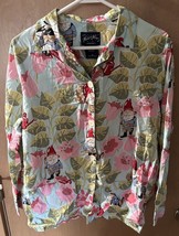 Nick &amp; Nora Pajamas Top Shirt Long Sleeve Traveling Gnome Sleepwear Size M - £14.20 GBP