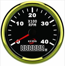 Marine Boat Yacht Car Tachometer RPM Gauge LCD Hourmeter 9-32V 0-4000 RPM 85mm - £31.09 GBP