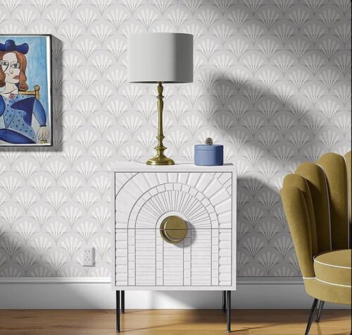 Artemis & Apollo Double-Roll Geometric Peel & Stick Wallpaper  Art Deco Pattern - £11.16 GBP