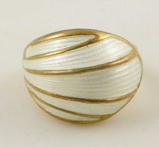 DAVID ANDERSEN Norway Modernist Gold Vermeil Enamel RING - Vintage - Size 6 - $95.00