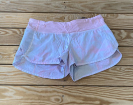 Lululemon Women’s Running Shorts Size 6 Pink White Tie Dye Q6 - £23.35 GBP