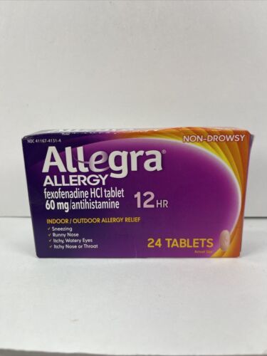 Primary image for Allegra Adult 12HR Non-Drowsy Antihistamine, 24 Tablets, Fast-acting Allergy
