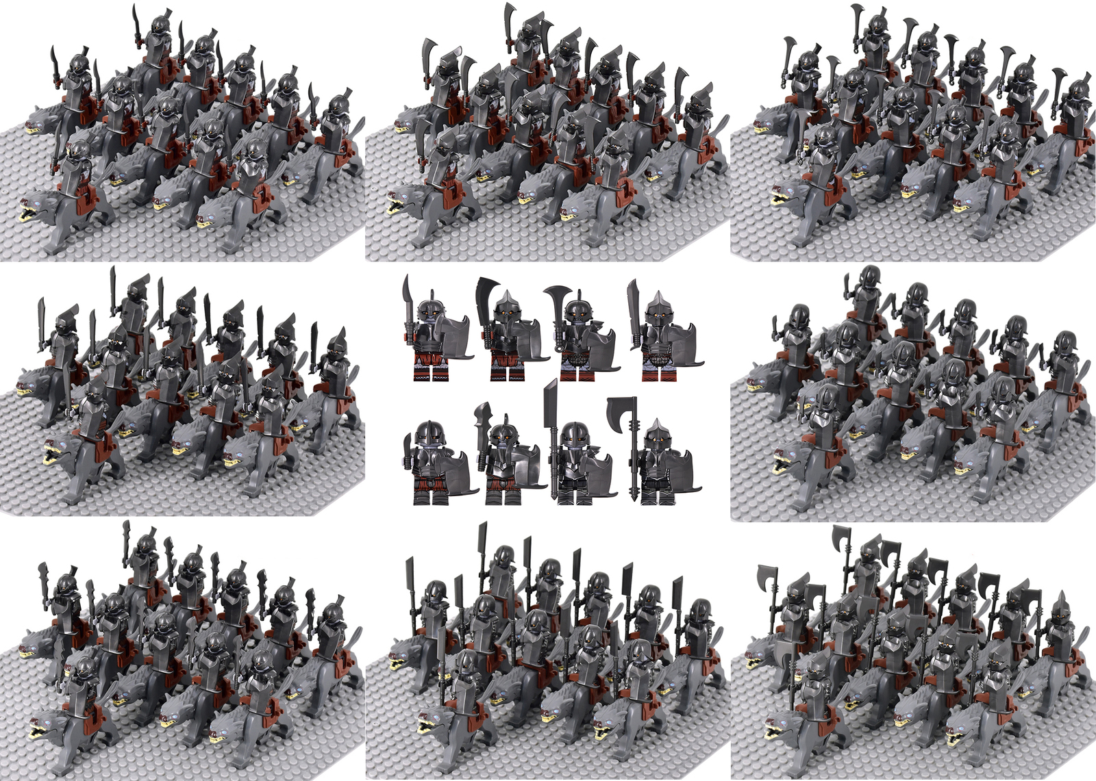 176pcs Middle-earth Warg Rider Mordor Uruks Orcs Army Set Collectible Mi... - $15.68+