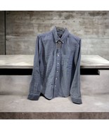 abercrombie &amp; fitch casual Blue  Linen Padded shirt size Medium - $81.80 CAD