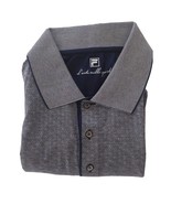Fila Men&#39;s Geometric Pattern Shirt Gray Blue Long Sleeve 100% Mercerized... - £3.88 GBP