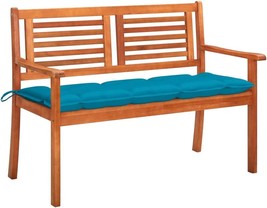 Homvdxl Patio Garden Bench, 47Inch Outdoor Benches With Soft Cushion,, Blue - £348.46 GBP