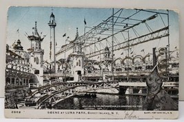 Coney Island NY 1904 Scene at Luna Park Glitter Decorated 1906 to Pa Postcard C4 - £5.84 GBP