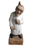 Vintage Wood Carved Dentist With Glazes Pulled Tooth Hand Painted 6 Inch... - $31.19