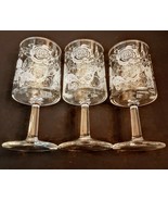 Rose Etched Port Wine Goblet 6 oz Straight Sides Clear Glass Stemware LO... - £19.69 GBP