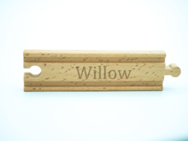 Personalised Birthday Gift for Willow, Wooden Train Track Engraved with ... - £10.01 GBP