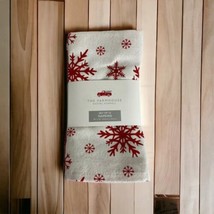 Rachel Ashwell The Farmhouse Napkins 18 x 18 Snowflakes Solid Red Set of... - £32.53 GBP