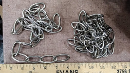 25BB62 CHANDELIER CHAIN, NICKEL TONE STEEL, 34&quot; &amp; 60&quot; PIECES, IN FACTORY... - £4.71 GBP