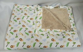 Tiddliwinks Tan Brown Jungle Zoo Safari Animal Baby Blanket Lion Monkey Elephant - £55.38 GBP