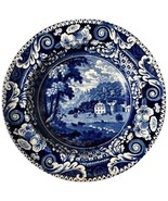 Antique Blue Transferware Goggerddan Cardiganshire Riley Bowl Scottish V... - $127.43 CAD