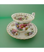 Royal Albert Teacup &amp; Saucer October Flower of the Month Series COSMOS E... - $467.75 MXN