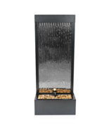 Silver Mirror Fountain W/Decorative Stones &amp; Led Light - $942.97 CAD